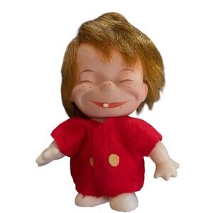 Vintage MAD Magazine Vintage Happy Herman 5" Vinyl Doll Red Vest Red Hair Tooth